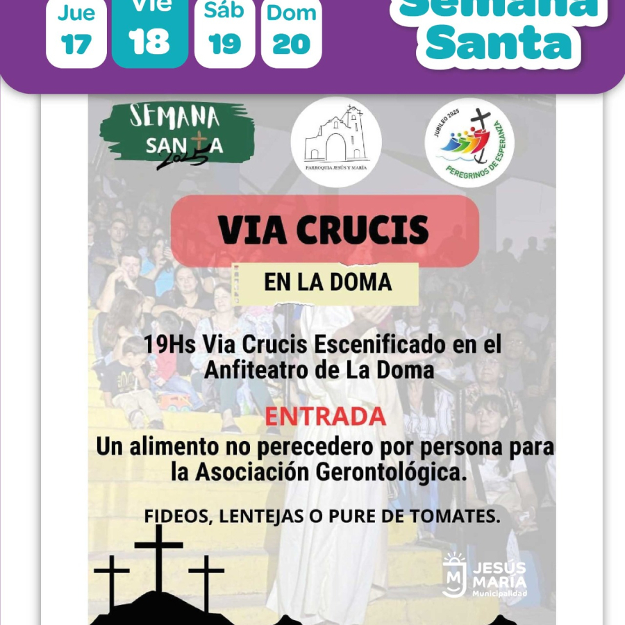 Semana Santa en Jesús María: Vía Crucis en el anfiteatro