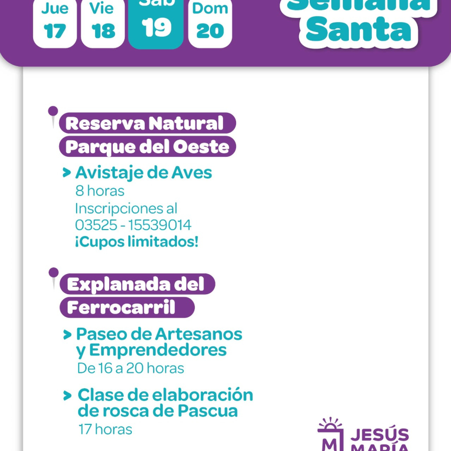 Semana Santa en Jesús María: clase rosca de pascua